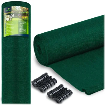 Plonos Zaļš Ēnošanas Siets Dārzam 1,5x25m 140g/m2 ar 50 Skavām