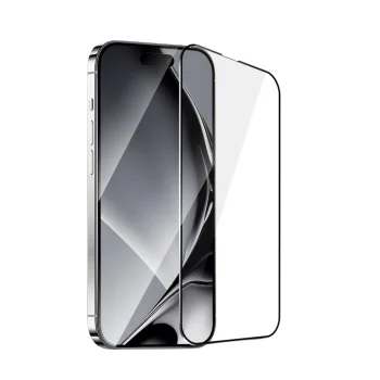 TFO Aizsargstikls ar metāla rāmi Apple iPhone 16 Plus (Melns)