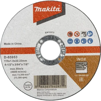 Makita D-65953 INOX griezējdisks metālam un nerūsējošajam tēraudam 115 mm