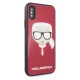 Karl Lagerfeld Iconic Glitter Karl`s Head vāciņš iPhone X / Xs, Sarkans