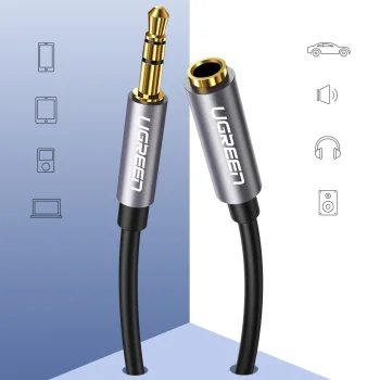Ugreen AV118 3.5mm Audio Pagarinātājs (M/F) 1m, Sudraba