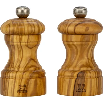 Peugeot Bistro piparu un sāls dzirnaviņu komplekts 10 cm, olīvkoks