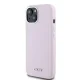 DKNY iPhone 15 vāciņš Silicone Horizontal Metal Logo MagSafe, rozā