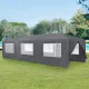 Dārza paviljons pasākumu telts 3x9 m 8 sienas MultiGarden, pelēks