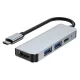USB-C centrmezgls Tech-Protect V2 4in1 (HDMI, USB 3.0, USB 2.0, USB-C), pelēks