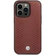 BMW Leather Diamond Pattern vāciņš iPhone 14 Pro Max, Bordo