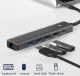 USB-C adapteris un dokstacija 6-in-1, 4K HDMI, RJ-45 LAN, 3x USB 3.0, PD 100W, pelēks