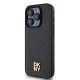 DKNY iPhone 15 Pro vāciņš Leather Monogram Pattern Metal Logo MagSafe, melns