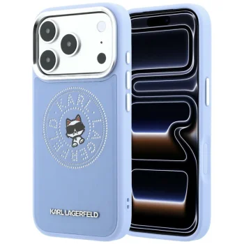 Karl Lagerfeld vāciņš iPhone 18 Pro Max / 17 Pro Max, Point & Choupette Sketch MagSafe, zils