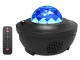 LED RGB zvaigžņu projektors un nakts lampa ar Bluetooth skaļruni un pulti, melns