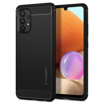 Samsung Galaxy A72 (SM-A725F/DS) Spigen Rugged Armor Case Cover, Black | Telefona Macņš Vāciņš Apvalks Maks
