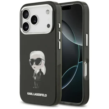 Karl Lagerfeld IML Aquarelle Karl & Logo MagSafe vāciņš iPhone 17 Pro, Melns