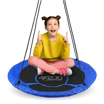 4Fizjo 2202 bērnu dārza šūpoles Bocianie Gniazdo 90 cm, zilas