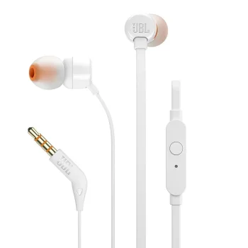Vadu ausīs liekamās austiņas JBL T110 ar mikrofonu 3.5 mm, White