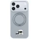 Karl Lagerfeld Ring Stand 360 Karl & Choupette Heads Pin MagSafe vāciņš iPhone 18 Pro / 17 Pro, pelēks
