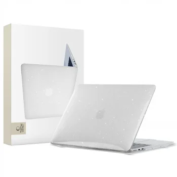 Tech-Protect SmartShell vāciņš MacBook Air 13 M2 / M3 (2022-2024), Clear-Glitter