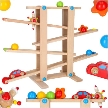 Koka bumbiņu trase Montessori XXL