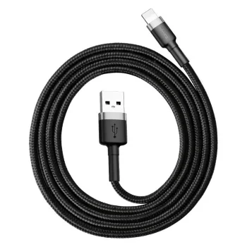 Baseus Cafule USB uz Lightning kabelis 2.0m 1.5A Pelēks-Melns