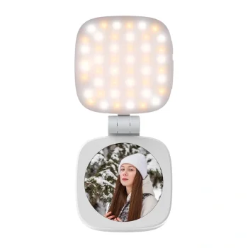 LED selfiju gaisma viedtālrunim NEEWER NL48B ar magnētisku stiprinājumu un spoguli