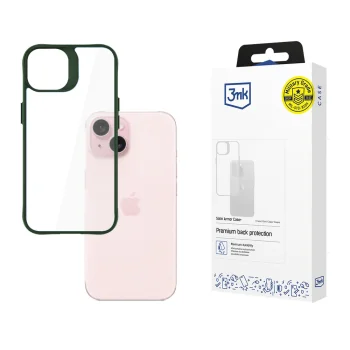 3Mk Protection Satin Armor Case+ vāciņš Apple iPhone 15, caurspīdīgs/zaļš
