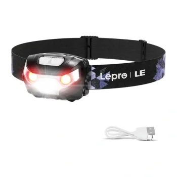 Lepro 3200008 uzlādējams LED galvas lukturis, 300 lm, 1200 mAh, melns