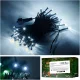 LED virtene 10m 100 LED, auksti balta, 8 režīmi