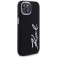 Karl Lagerfeld Silicone Metal Script Logo vāciņš iPhone 15 - Melns