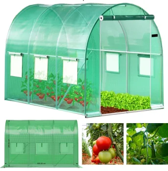 Plēves siltumnīca dārzam 4x2.5x2m 10m² metāla karkass UV plēve