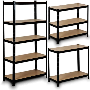 Metāla noliktavas plaukts Humberg HR-811, 150 x 75 x 30 cm, melns