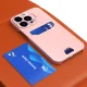 Hurtel vāciņš Samsung Galaxy S23 Ultra Leather Stand Case ar karšu kabatu un statīvu, rozā