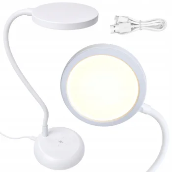 Elastīga LED galda lampa ar skārienvadību un USB-C, balta