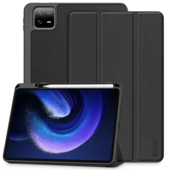 Tech-Protect Xiaomi Pad 6 / 6 Pro atverams vāciņš maciņš grāmatiņa SC Pen, melns