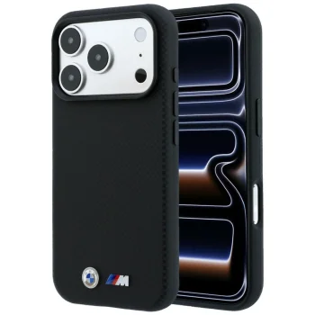 BMW M Quadrille Kevlar Metal Logo MagSafe vāciņš iPhone 17 Pro / 18 Pro, melns