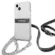 Guess 4G Gray Strap Silver Chain vāciņš iPhone 13 mini, caurspīdīgs