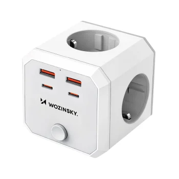 Wozinsky WKZ-4B kontaktligzdu sadalītājs 4x AC 2x USB-A 2x USB-C PD 20W, balts