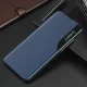 Grāmatiņas tipa vāciņš Samsung Galaxy A22 4G Hurtel Eco Leather View Case ar statīvu, zils