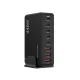 Wozinsky WSL-440 GaN uzlādes stacija 185W, 5x USB-C, 3x USB-A, melna