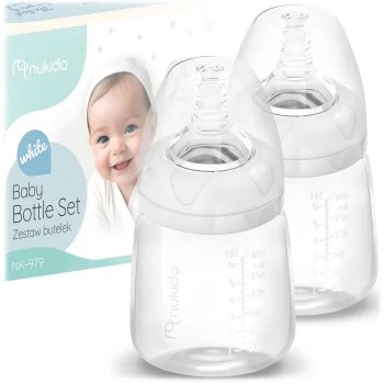 Nukido PP pudelīšu komplekts pienam, 180 ml, 2 gab.