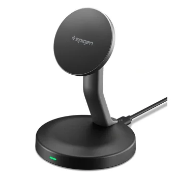MagSafe bezvadu lādētājs Spigen EF151MS Essential 15W Melns | Wireless Inductive Charger