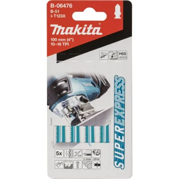 Figūrzāģa asmeņi metālam Makita B-06476 B-51, 100 mm, 5 gab.