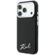 Karl Lagerfeld Saffiano Small Script Metal vāciņš iPhone 17/18 Pro Max, melns