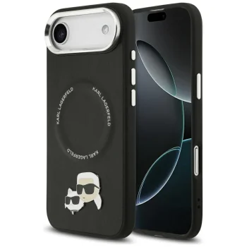 Karl Lagerfeld vāciņš iPhone 17 Air Karl & Choupette Pins MagSafe, melns