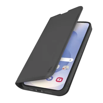SBS Wallet atverams vāciņš Samsung Galaxy S25 Edge ar statīvu, melns