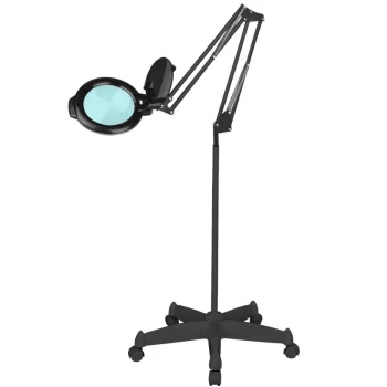 Kosmetoloģijas LED lampa ar lupu Glow Moonlight 8013/6" un statīvs, melna