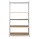 Humberg 4841 metāla noliktavas plaukts 150x75x30 cm, balts