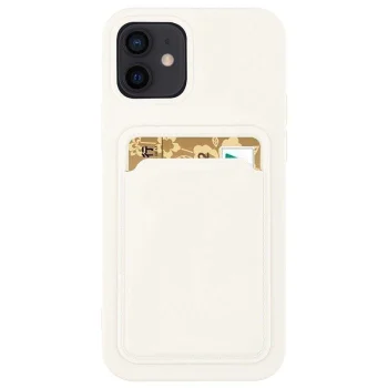 Silikona vāciņš ar karšu kabatu Samsung Galaxy A42 5G, balts