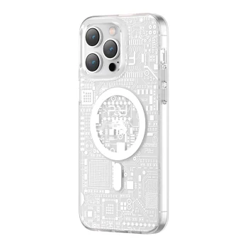 Vāciņš Kingxbar PQY Geek Series iPhone 14 Plus ar MagSafe, sudraba krāsā