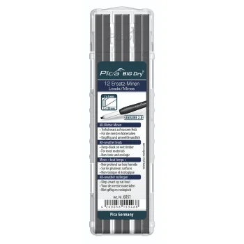 Pica BIG Dry ANILINE 2.0 marķiera serdes (12 gab., 2 x 5 x 150 mm), melnas