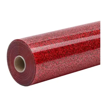 Termopārneses plēve ar spīdumiem HTVRONT KZ-SGH-1905-2USH, 30.5 cm x 90 cm, sarkana