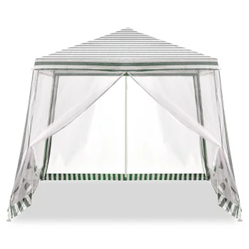 Dārza paviljons / ballīšu telts ar moskītu tīklu 3x3 m, Balta/Zaļa